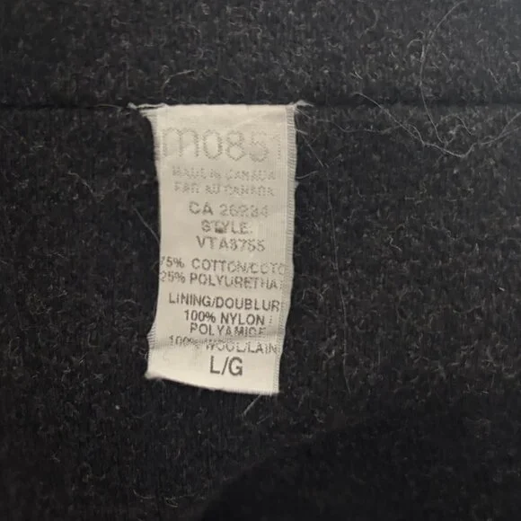 $600 M0851Hooded Waxed Cotton Zippered Black Jacket - Large - Picture 16 of 16